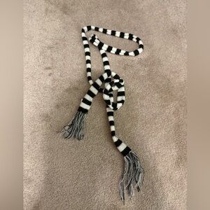 Justice Black and White Striped Scarf